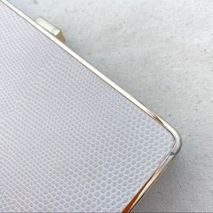 Vegan Leather Cream Clutch